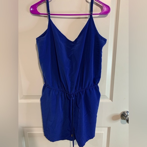 Large Royal Blue spaghetti strap romper shorts, Preloved. - Picture 2 of 3